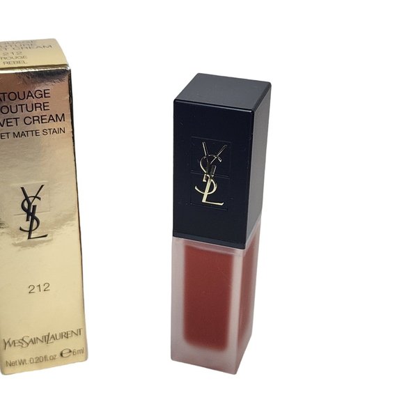 2 x Yves Saint Laurent Tatouage Velvet Lip Cream N212 Rouge Rebel red bean Full - Picture 10 of 13